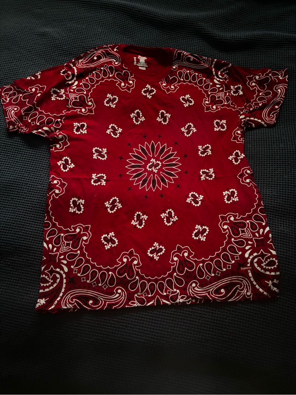 Hanes x Supreme Red Bandana Shirt Size XL